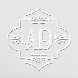 Vintage Art Deco Decorative Two Letter Initial Embosser