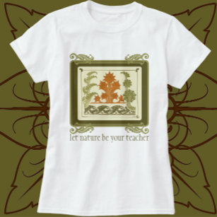 Vintage Art Deco Design Beautiful Leaf Pattern T-Shirt