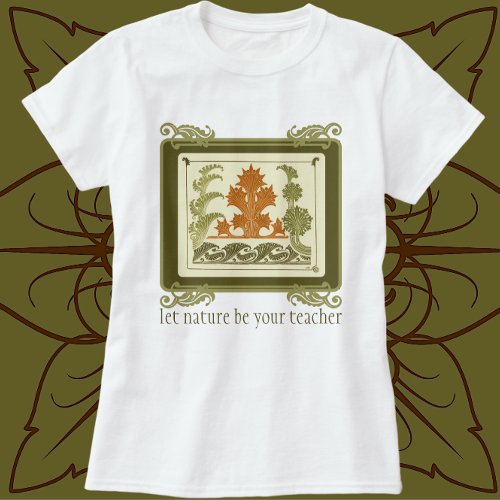 Vintage Art Deco Design Beautiful Leaf Pattern T_Shirt
