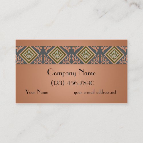 Vintage Art Deco Diamond Border Business Card