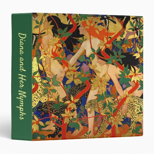 Vintage Art Deco Diana and Her Nymphs or the Hunt 3 Ring Binder