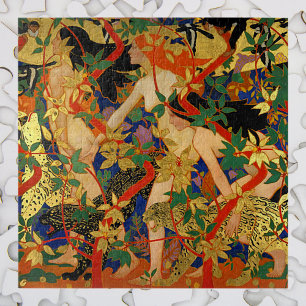 Vintage Art Deco, Diana and Her Nymphs or the Hunt Jigsaw Puzzle