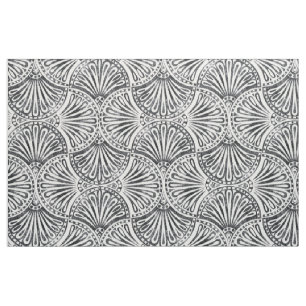 Vintage Art Deco Faded Leaf Pattern Fabric