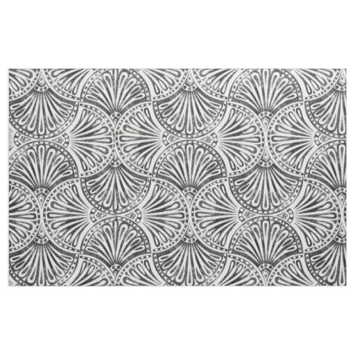 Vintage Art Deco Faded Leaf Pattern Fabric
