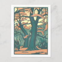 Vintage Art Deco Fall/Autumn Trees