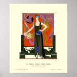 Vintage Art Deco Fashion Girl by George Barbier Poster<br><div class="desc">This is a digitally enhanced print of a vintage 1921 George Barbier Art Deco or Art Nouveau fashion plate titled La Belle Dame sans Merci (The Beautiful Lady Without Mercy). You can customize the background color.</div>