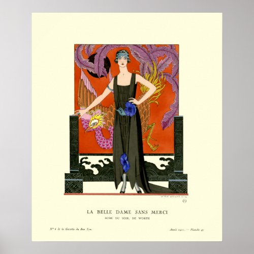 Vintage Art Deco Fashion Girl by George Barbier Poster