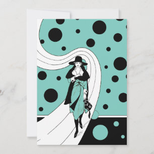 Vintage Art Deco Fashion Show Bachelorette Party Invitation