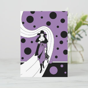 Vintage Art Deco Fashion Show Bachelorette Party Invitation