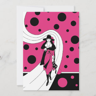 Vintage Art Deco Fashion Show Bachelorette Party Invitation