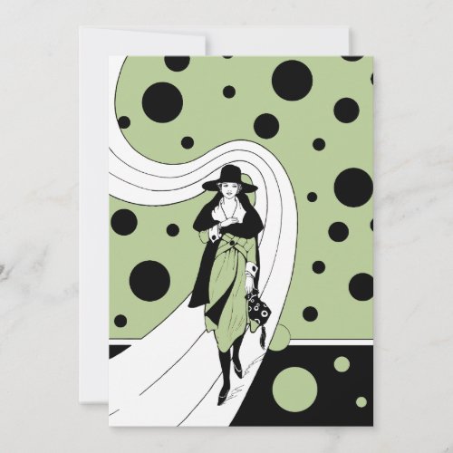 Vintage Art Deco Fashion Show Bridal Shower Invitation