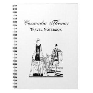 Vintage Art Deco Fashionable Ladies at the Beach Notebook