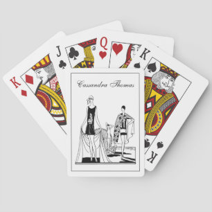 Vintage Art Deco Fashionable Ladies at the Beach Poker Cards