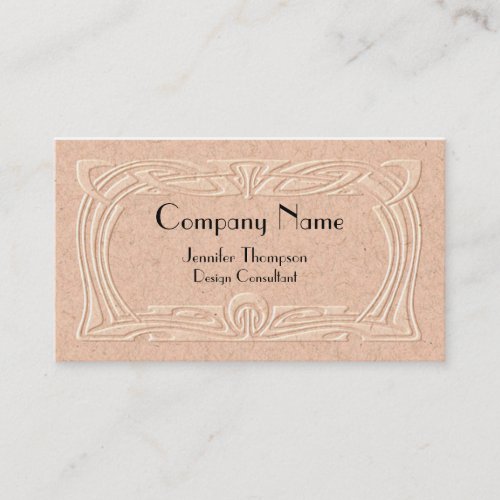 Art Deco Frame embossed look on handmade paper Business Cards