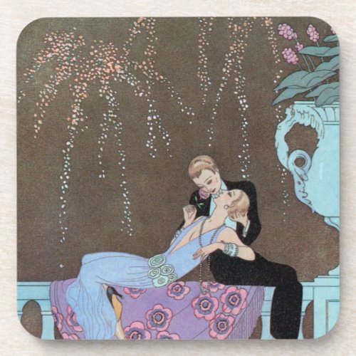 Vintage Art Deco Fireworks Le Feu George Barbier Beverage Coaster