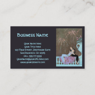 Vintage Art Deco Fireworks Le Feu, George Barbier Business Card