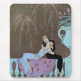 Vintage Art Deco Fireworks Le Feu, George Barbier Mouse Pad