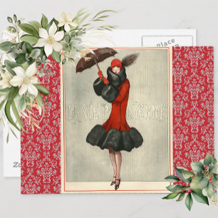 Vintage Art Deco Flapper French Fashion Postcard