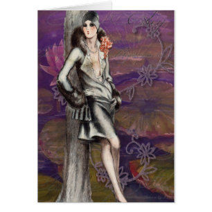 Vintage Art Deco Flapper Lady Design