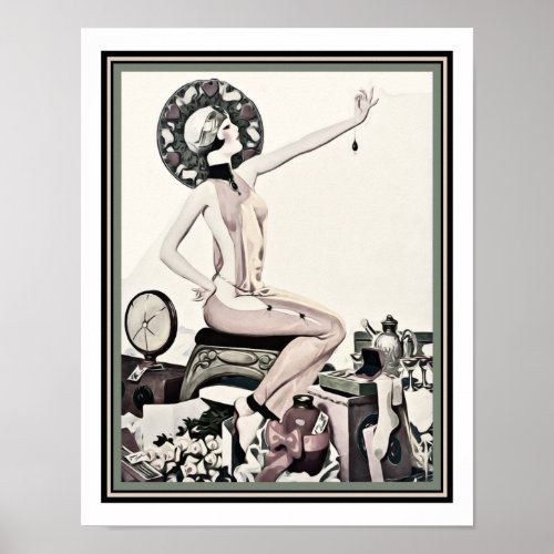  Vintage Art Deco Flapper Show Girl Poster
