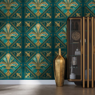 Vintage Art Deco Fleur-de-lis Wallpaper