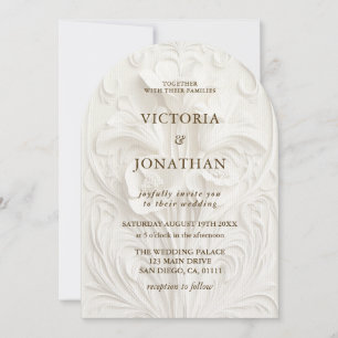 Vintage Art Deco Floral Wedding Invitation