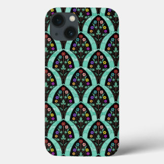 Vintage Art Deco Flower Fan Mosaic iPhone 13 Case