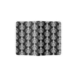 Vintage Art Deco Flowers Floral Print Black Passport Holder