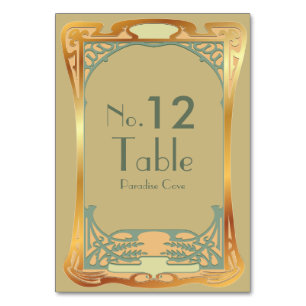 Vintage Art Deco Gatsby Inspired Numbers Table Number