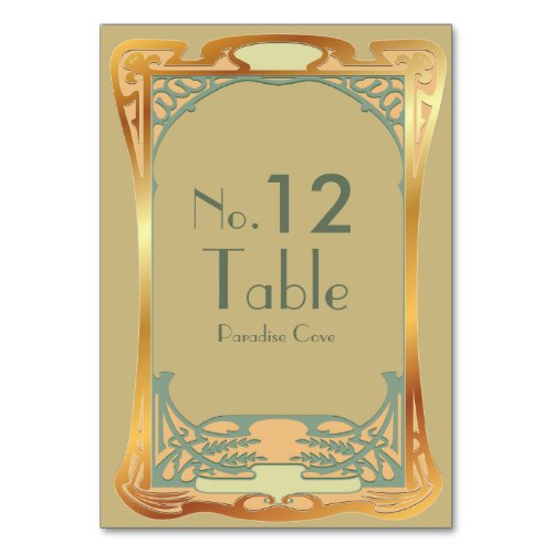 Vintage Art Deco Gatsby Inspired Numbers Table Number