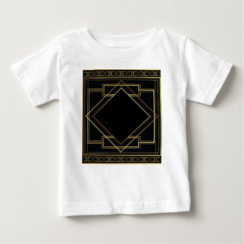 vintage art deco gold and black pattern geometric baby T_Shirt