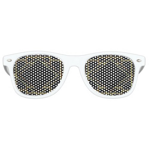 vintage art deco gold and black pattern geometric retro sunglasses