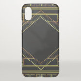 Shiny Gold Art Deco Pattern On Black Background Uncommon iPhone Case