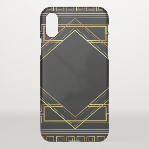 vintage art deco gold and black pattern geometric iPhone XS case