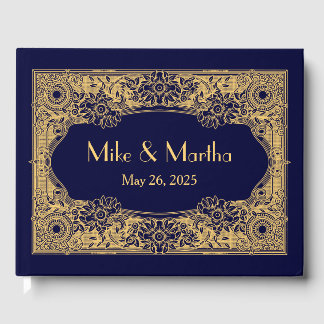 Vintage Art Deco Gold Frame Guest Book