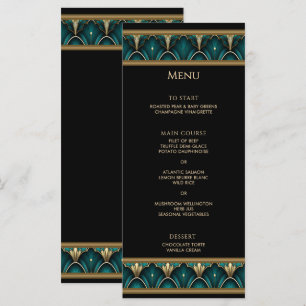 Vintage Art Deco Gold Frame Wedding Menu