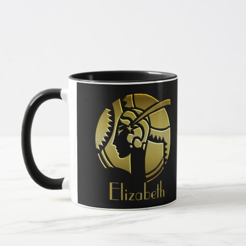 Vintage Art Deco Gold Glamorous Woman