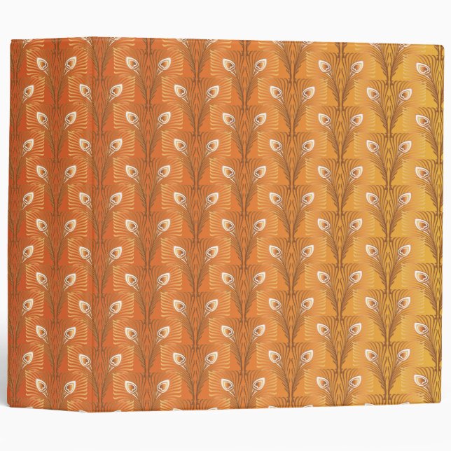 Vintage art deco gold peacock feather pattern binder (Front/Spine)