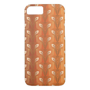 Vintage art deco gold peacock feather pattern iPhone 8/7 case