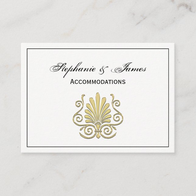 Vintage Art Deco Gold Plume Arabesque Business Card (Front)