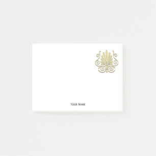 Vintage Art Deco Gold Plume Arabesque Post-it Notes