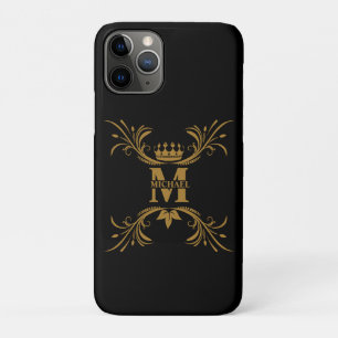 Vintage Art Deco Golden Name Monogram iPhone 11 Pro Case