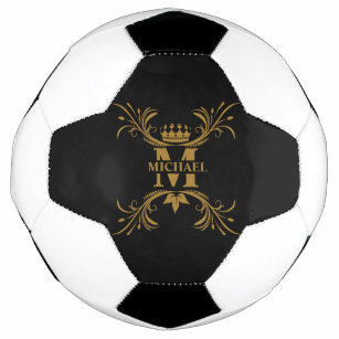 Vintage Art Deco Golden Name Monogram Soccer Ball