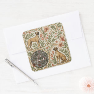 Vintage Art Deco Great Dane pattern  Square Sticker