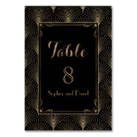 Vintage Art Deco Great Gatsby Wedding TABLE NUMBER