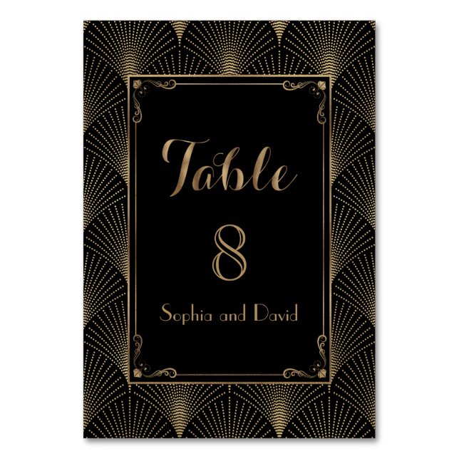 Vintage Art Deco Great Gatsby Wedding TABLE NUMBER (Front)