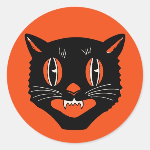 Vintage Art Deco Halloween Cat Sticker