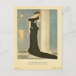 Vintage Art Deco Illustration ~ La Belle Affligee Postcard