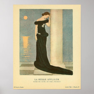 Vintage Art Deco Illustration ~ La Belle Affligee Poster