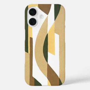 Vintage Art Deco Jazz Curve Pattern Autumn Colors iPhone 16 Case